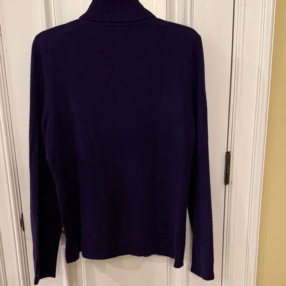 Cashmere Lord & Taylor Deep Purple Turtleneck Sweater - Picture 11 of 11